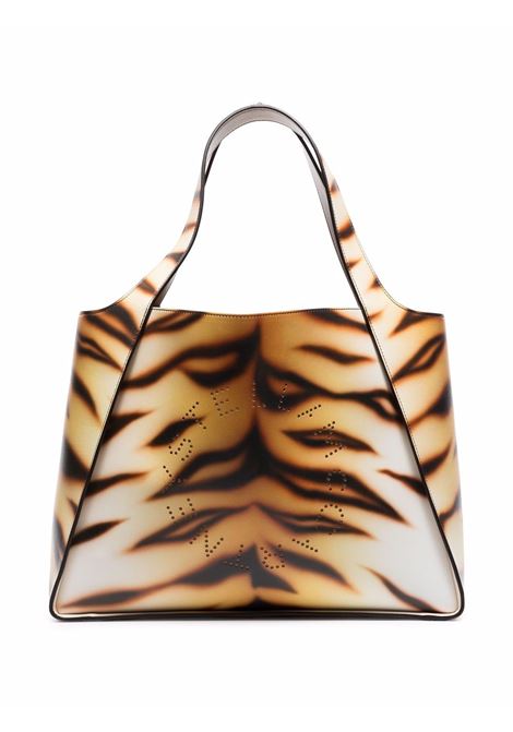 Borsa tote con stampa tigre Stella Logo arancione e marrone STELLA MC CARTNEY | 502793-W700429002